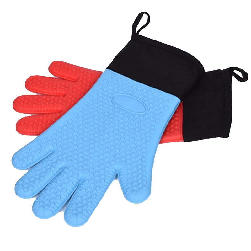 Heat-resistent Bbq Cooking Gloves Silicone Oven Mitts With Quilted ...