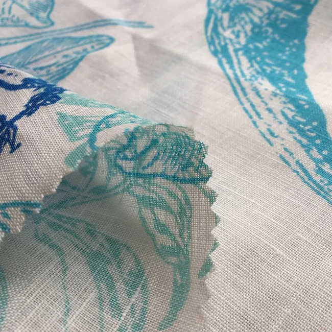 Популярный Стиль, индивидуальный цвет, 100% льняная ткань с принтом для одежды