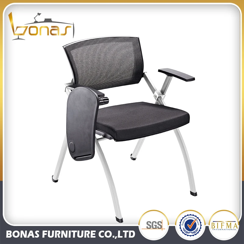 Cheap Training Chairs with Tables Attached Mesh Folding Chair with Wheels