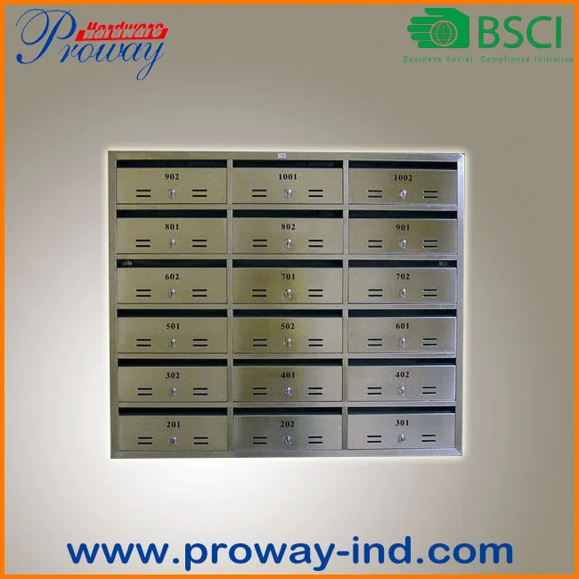 Комбинированный почтовый ящик для квартир из нержавеющей стали