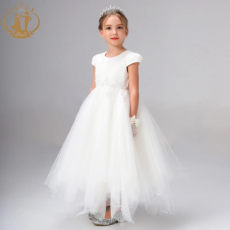 Nimble Latest Design Kid Girls Fancy Flower Wedding Dress Children Model Princess Party Dress Christmas Dresses