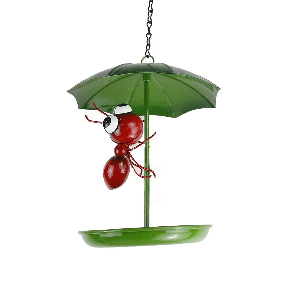 Hanging Ladybug Umbrella Shape Wild Bird Seed Feeder