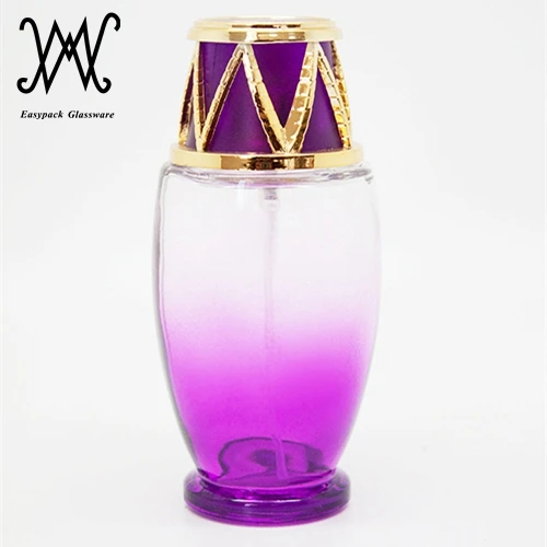 100ml Flat Oval Round Shape Light pink Glass Perfume Bottle With Mist Sprayer