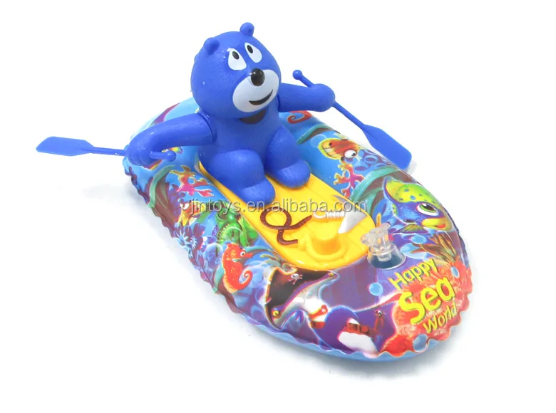 
Заводная лодка, надувная лодка, водный ветер, игрушка для ванной, игрушка, медведь на лодке 