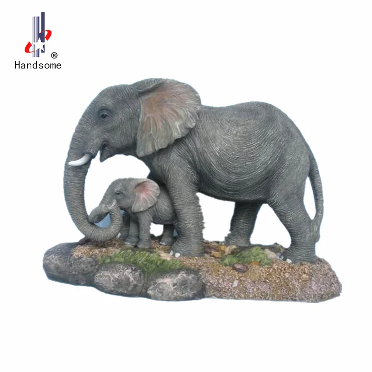 3D Modern World Elephant Design Digital Table Clock 3D Resin Crafts Product