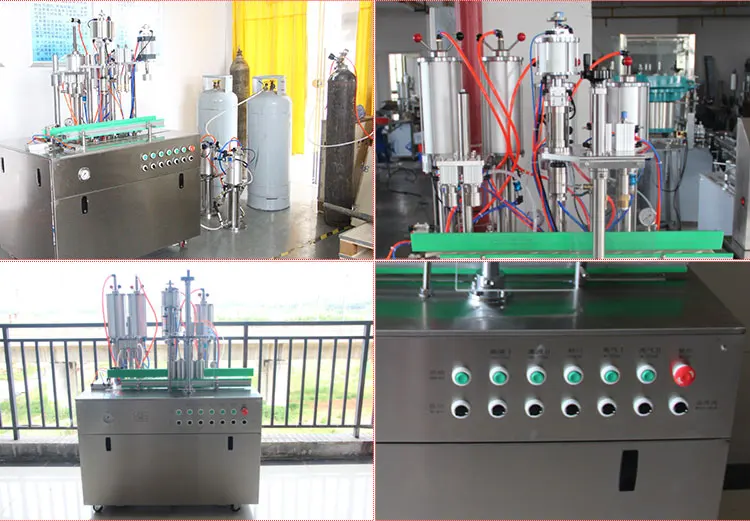 1600AT 3 in 1  Automatic Push Cans Aerosol Cooking Gas Filling Machine for Aerosol Products