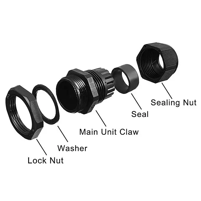 Factory Metric Thread Waterproof Cable Connector Plastic Ip68 Nylon ...