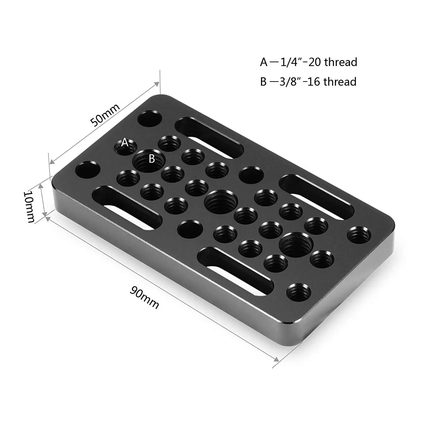 Camera  Cheese Plate with Multiple Threaded Holes - Perfect for smallrig Support System Configuration