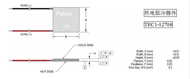 
Smart bes термоэлектрический охлаждающий модуль TEC1-12706 40*40 мм Термоэлектрический охладитель, модуль термоэлектрический TEC1-12706 
