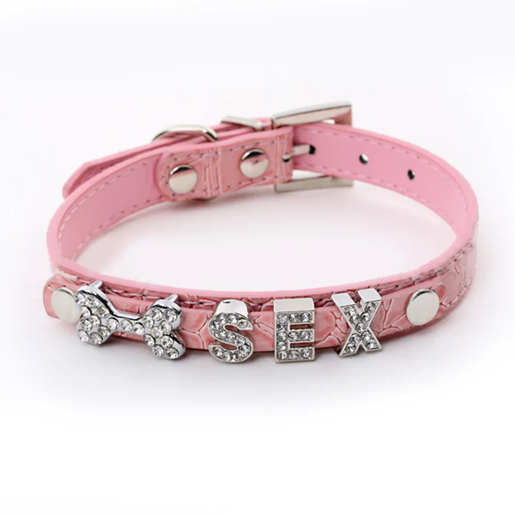 Alloy Buckle 10mm Croc Pu Leather Diy Letters Personalized Slide Pet