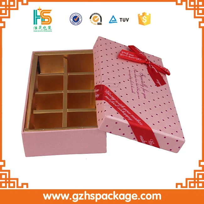 Пользовательские роскошные пустой картон бумага подарки домашнее/розовый шоколад подарочная коробка/коробка конфет