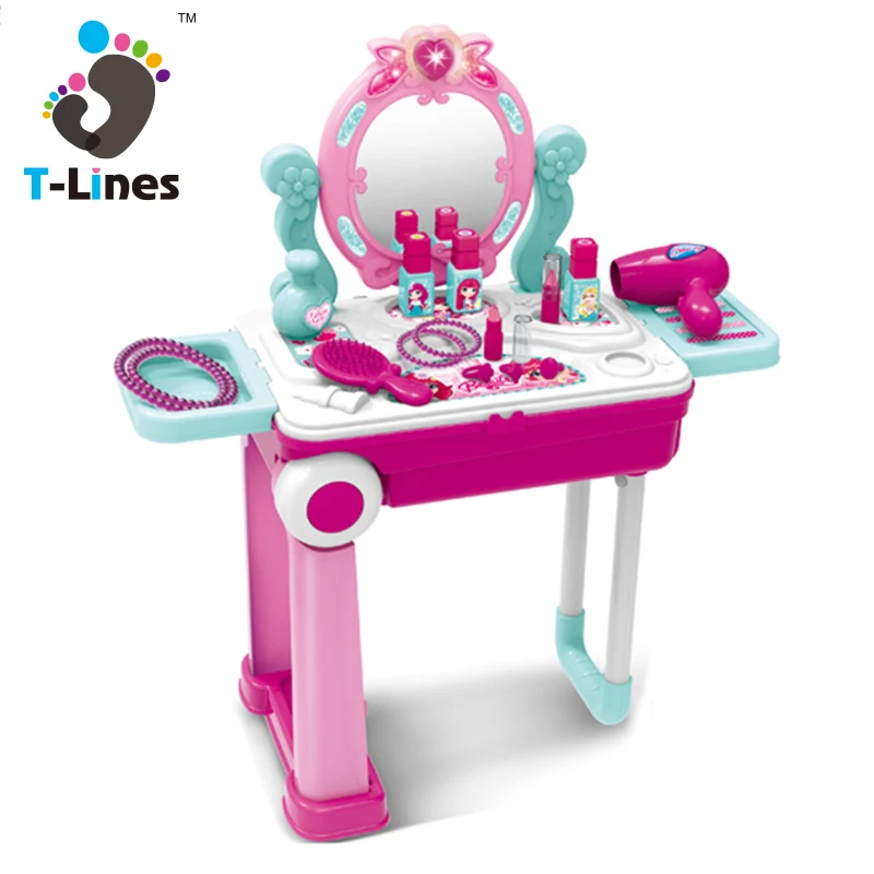Details about    Toys Be Star Beauty Vanity Dressing Table Convertible Suitcase Portable Rol 