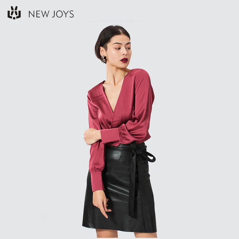 burgundy satin blouse