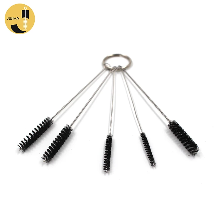 Wholesale Nylon Bristle Stainless Steel Straw Brush Cleaner,Bamboo