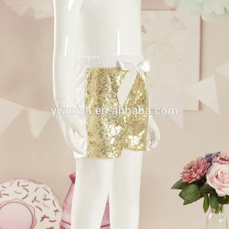 2019 милые блестящие шорты для детей, для девочек, оптовая продажа, блестящие детские короткие брюки с галстуком-бабочкой, бутиковые летние шорты для малышей