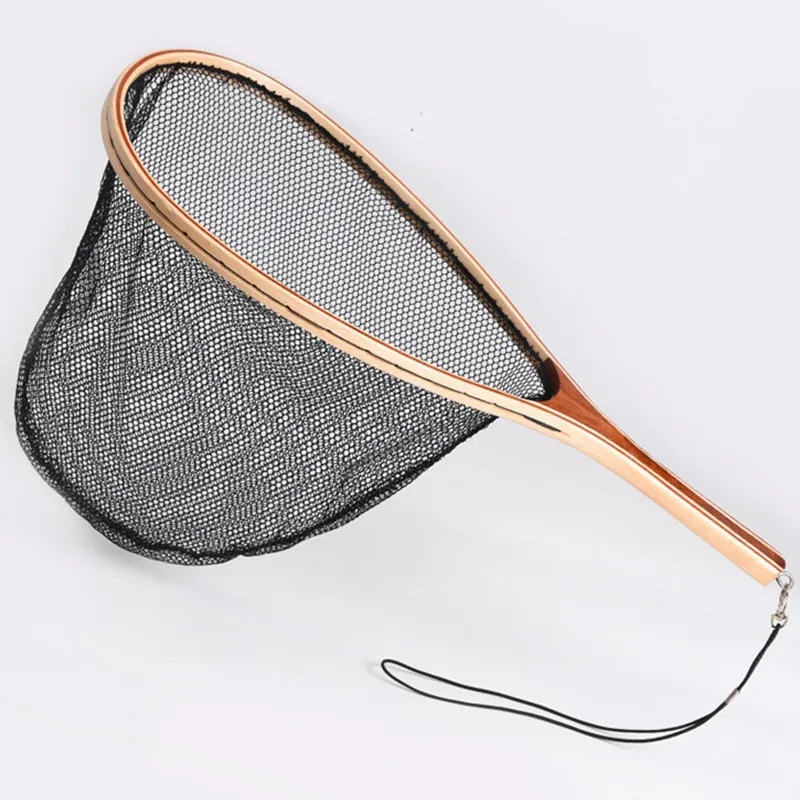 フライフィッシングネット 木製ハンドル 約30cm フライフィッシングネット 木製ハンドル 約30cm