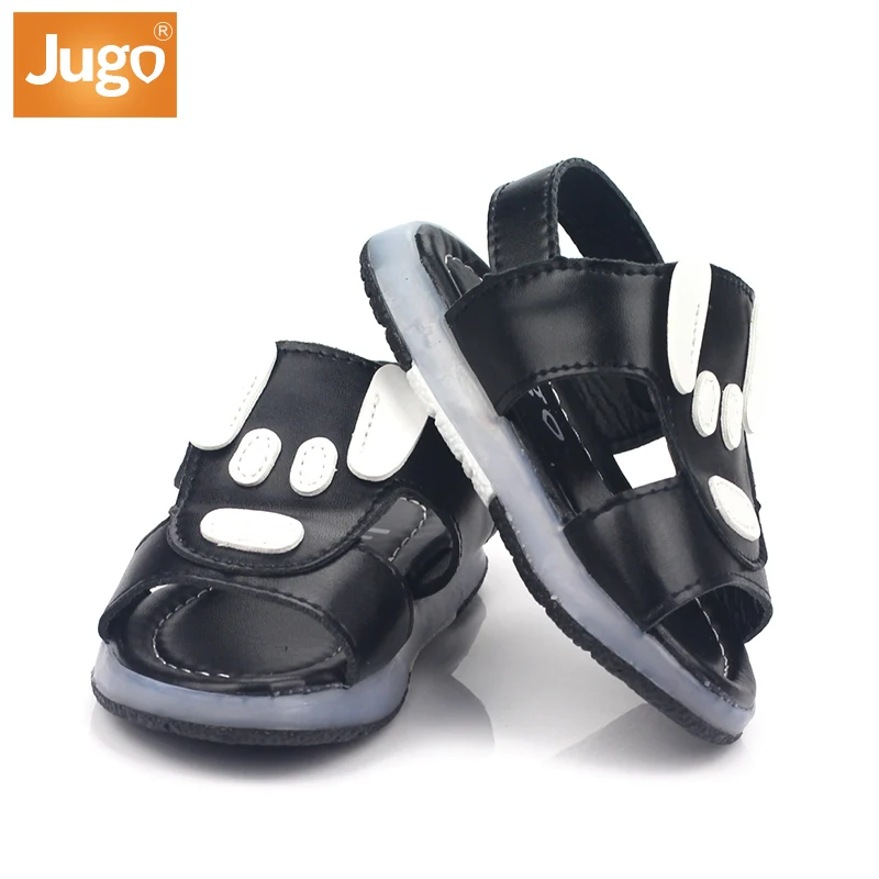 Лидер продаж, детские сандалии для мальчиков, пляжная обувь корейской версии со светодиодной подсветкой