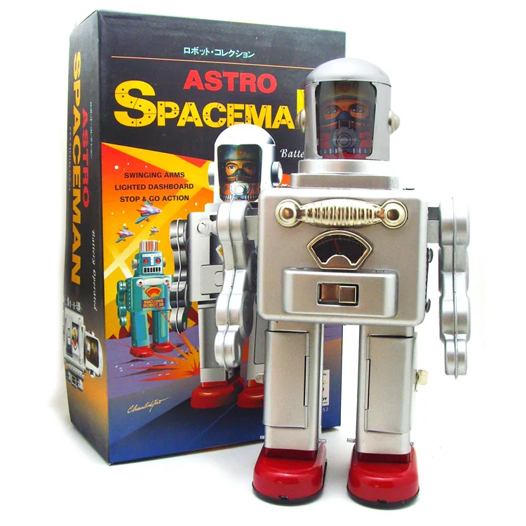 アンティーク 昭和レトロ ブリキ ロボットおもちゃ 金属製 ビンテージ Vintage-Tin-Toys-Electric-
