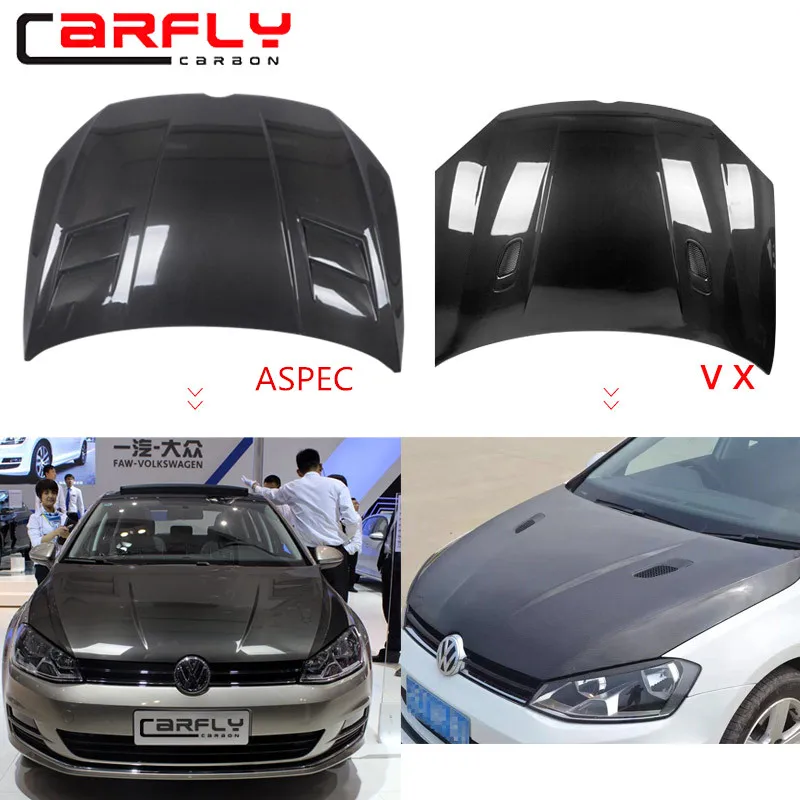 Aspec Style カーボンフード Golf7 MK7 フロントボンネット (新製品