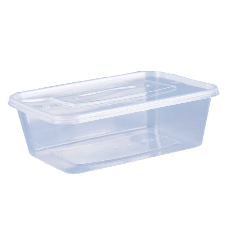 750ml Rectangular Disposable Plastic Container with Lids - SLV10
