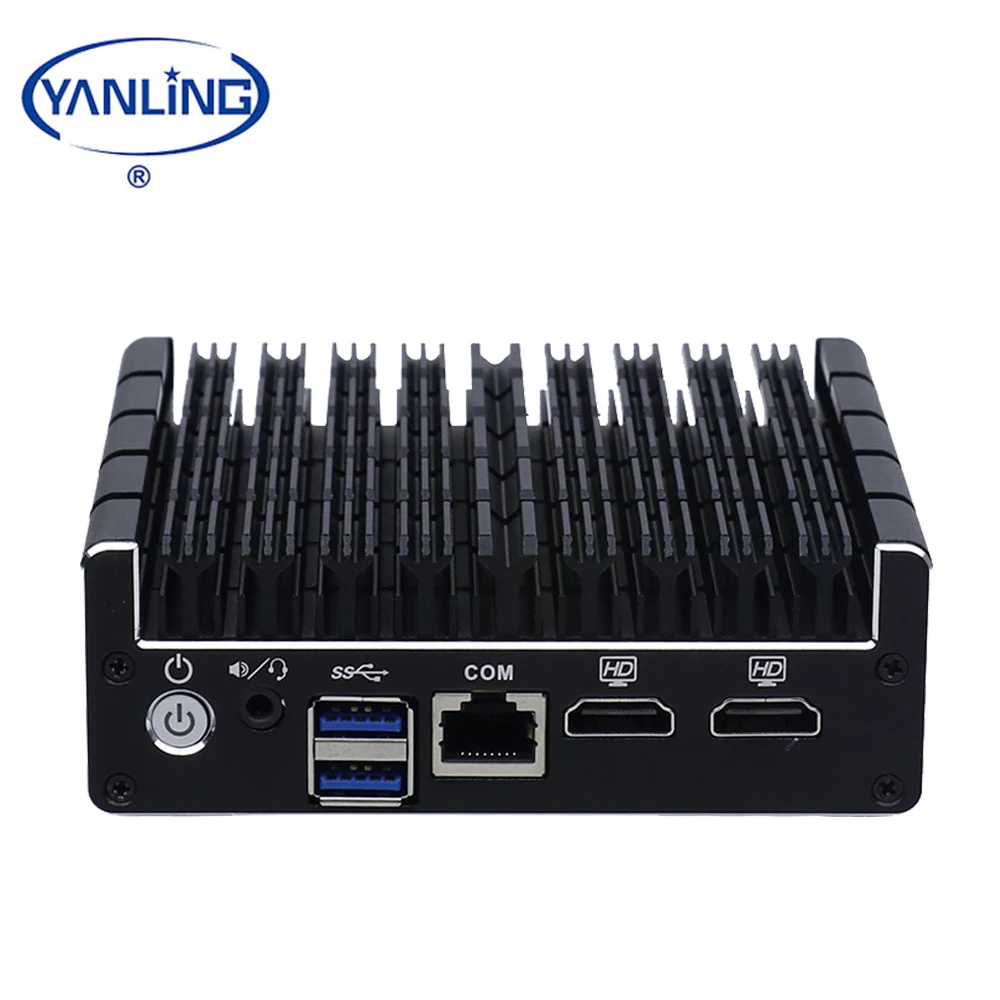 New Arrival Hot Intel Celeron J3060 Dual Core NUC Computer 4GB Video Memory DDR3 RAM Fanless Industrial Desktop Mini PC 2 LAN US