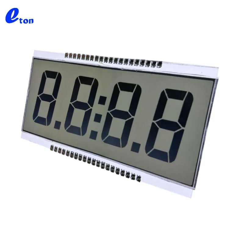 Small 7 Segment LCD Tiny LCD Screen Monochrome 4 Digit  TN Monochrome Reflective LCD Display
