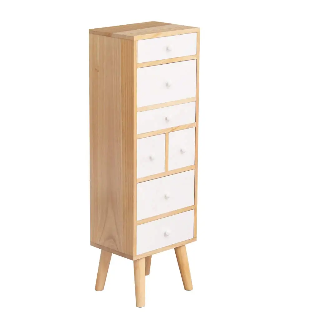 Деревянный Комод с ящиками белый шкаф боковой для хранения 7 спальни прихожей и гостиной