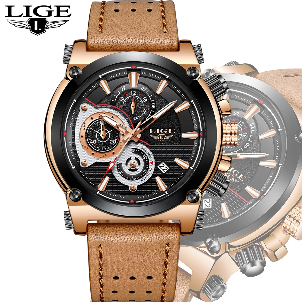 18 Lige Herrenuhren Lg9854a Gold Braun Top Marke Luxus Quarz Gold Uhr Manner Casual Leder Militarische Wasserdichte Sportuhr Buy Leder Uhren Mann Uhren Uhren Fur Mann Product On Alibaba Com