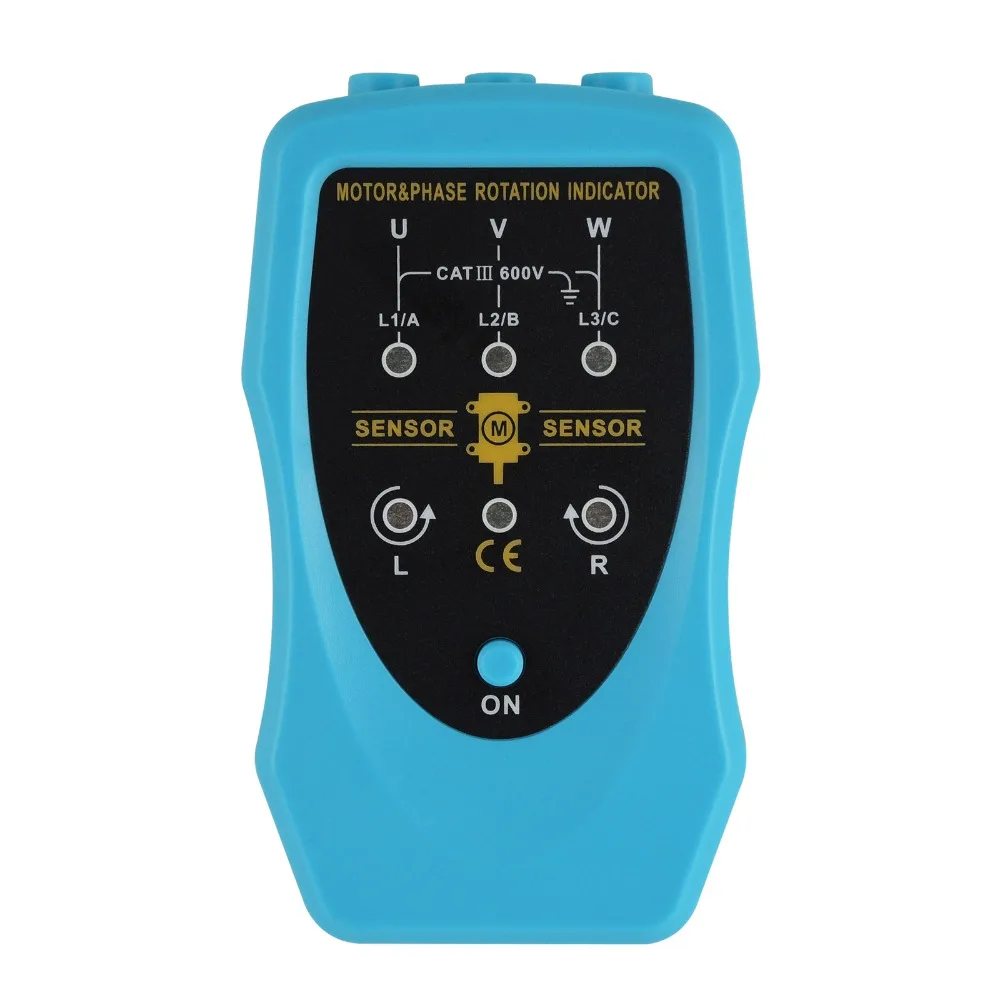 Portable Handheld Three Phase Motor Rotation Indicator Tester Voltage Meters 