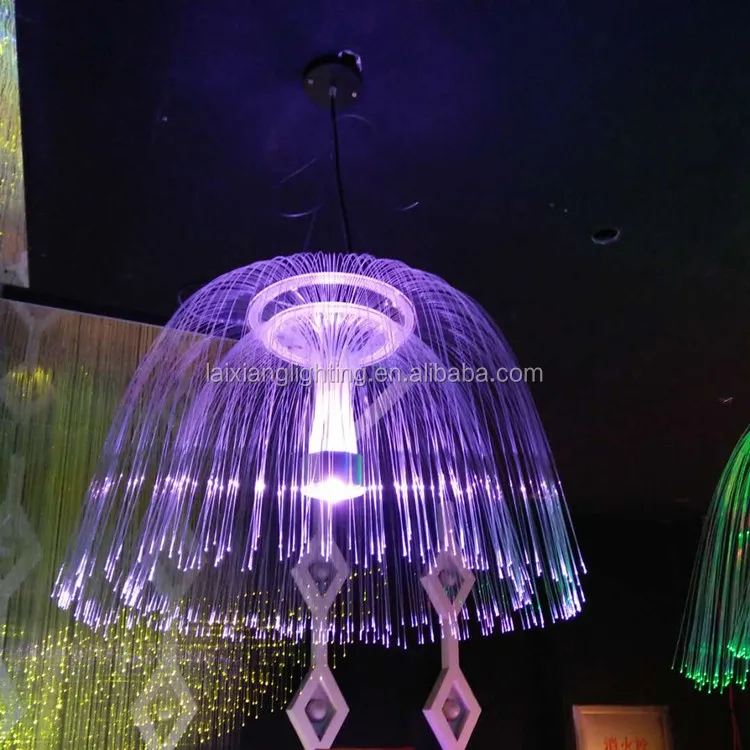屋外光ファイバー照明シャンデリアクラゲペンダントランプ、DMX 512 屋外光ファイバー照明シャンデリアクラゲペンダントランプ、DMX 512