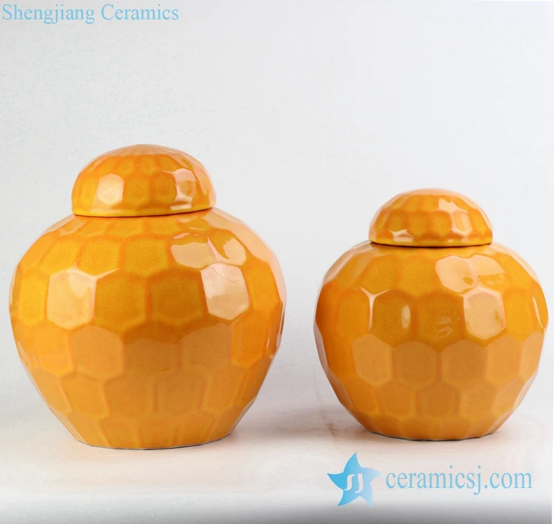 Rykb149マスタードプレーンカラー六角形デザインセラミックミニ収納ジャー Buy 小さな瓶中国 小さな瓶セラミック 美しいジャーセラミック Product On Alibaba Com