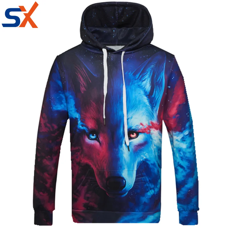 digital wolf hoodie