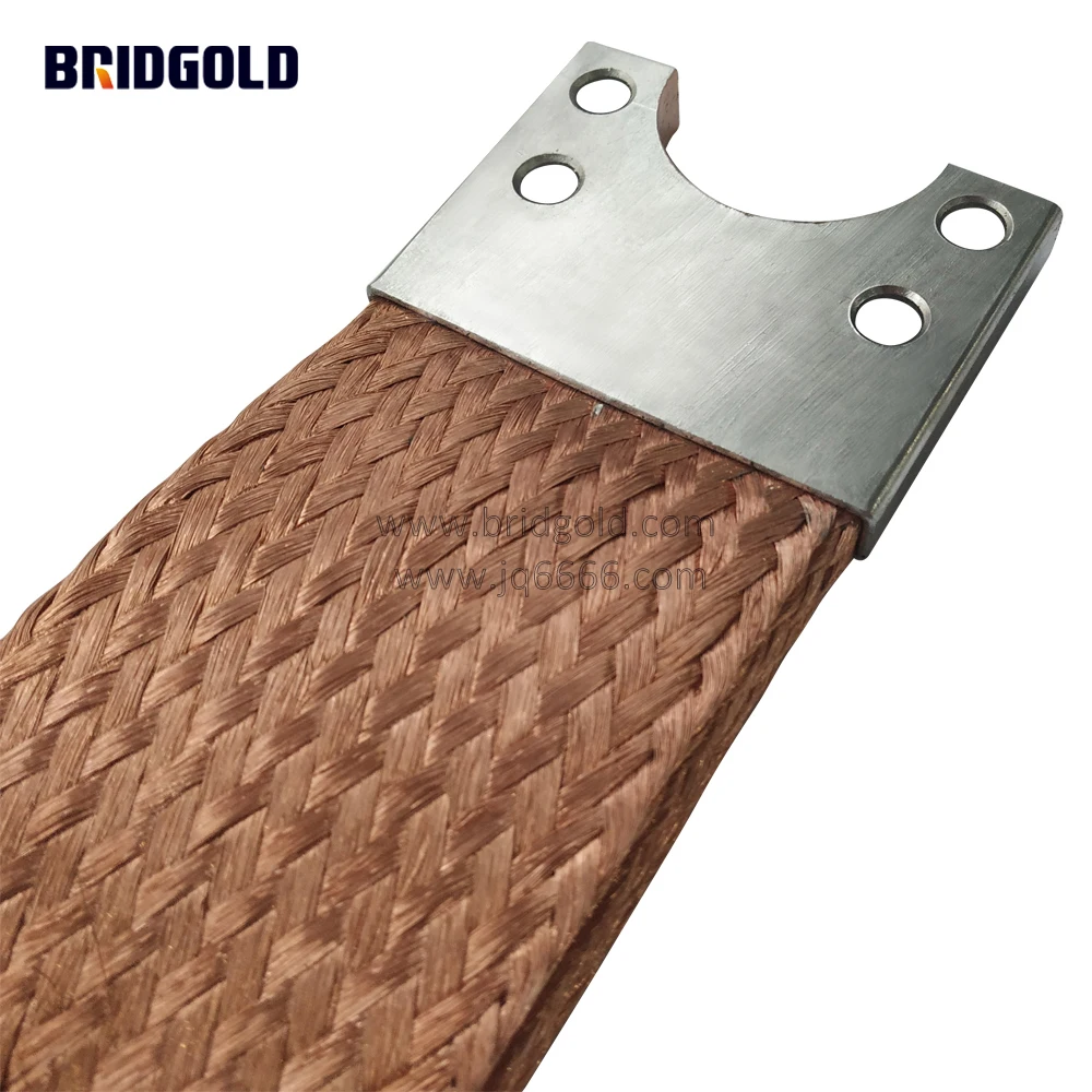busbar BRIDGOLD Highly Current 5000A Flexible Copper Braid Busbars Electrical Grounding Braid copper braid  grounding wire gro