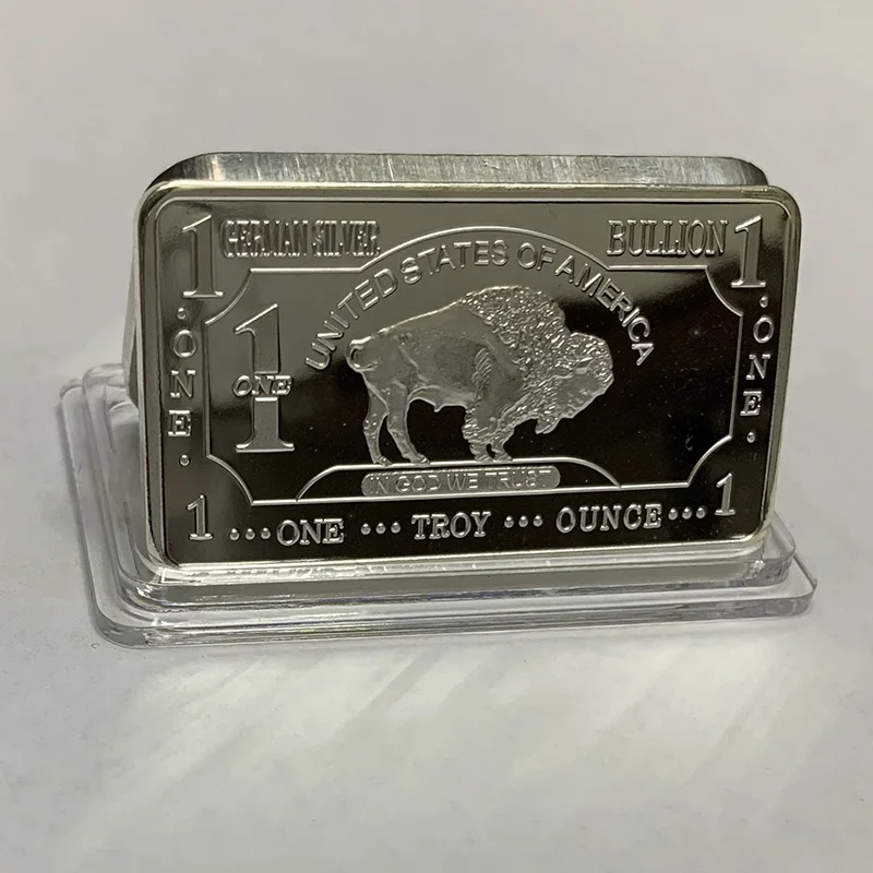 Silver Paperweight German Mint 1 Troy Ounce Buffalo German Silver