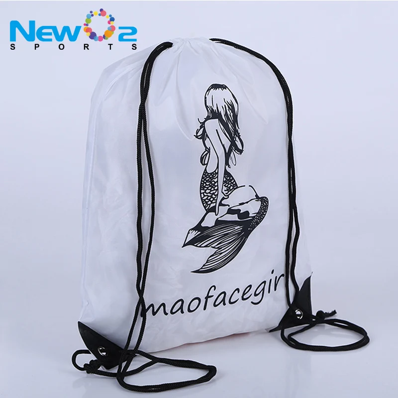 Promotional Custom Logo 210D Nylon Drawstring Bag