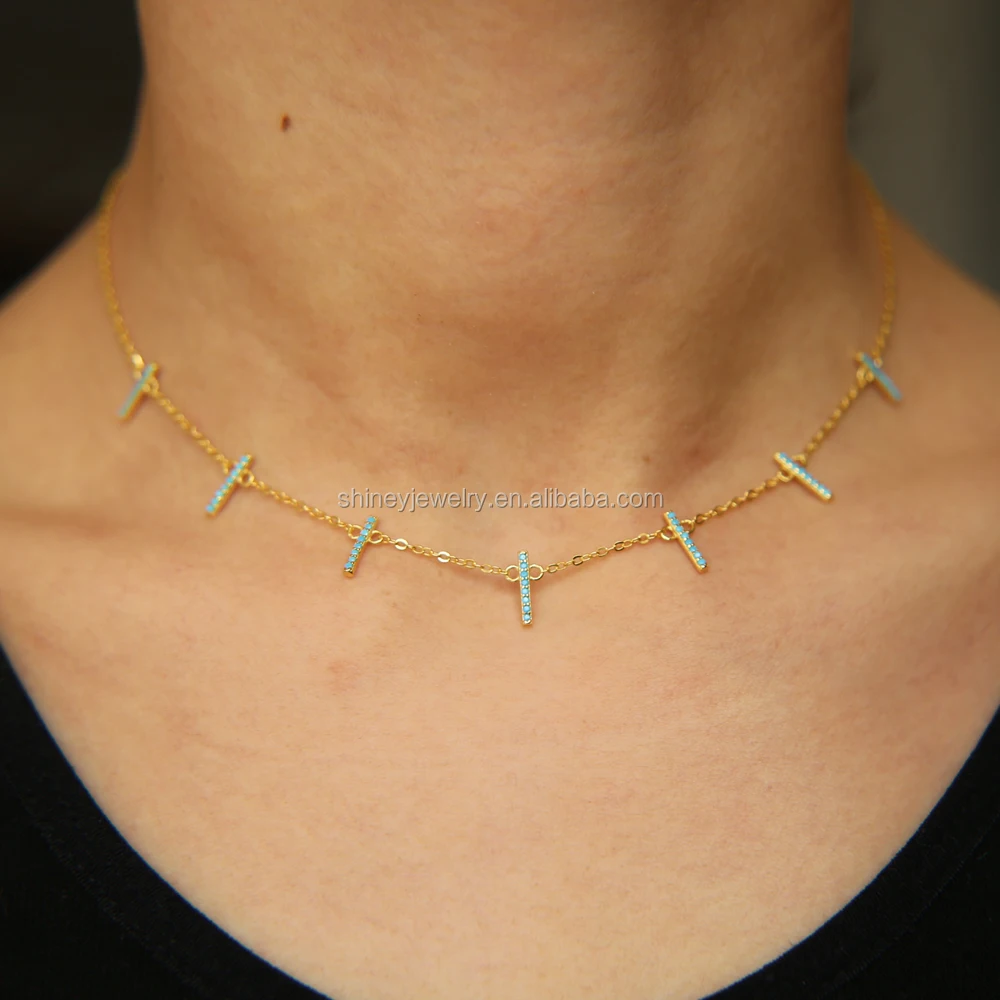 Kalung Batu Permata Nano Berlapis Emas 