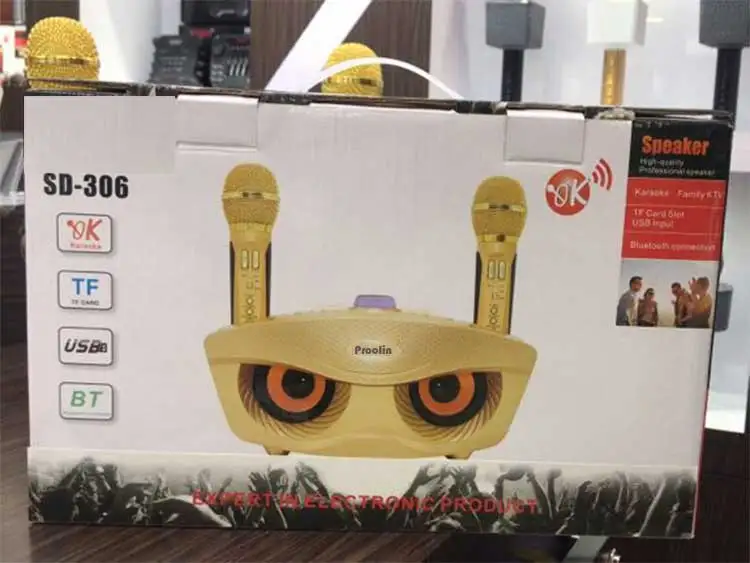 カラオケ用ワイヤレスマイク「Owl Shape」充電式スピーカー