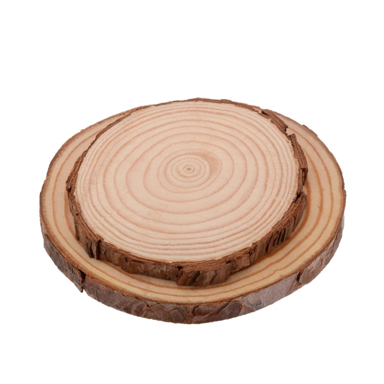 Bulk Custom Assorted Pack Pine Wood Pieces Tree Branch Decorative Round Large Wood Slices for Art Crafts