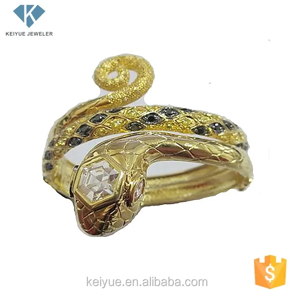Snake Design 18k Gold Bangle Saudi Arabia Jewelry Wholesale Gold Cool Snake Coil Shape Designer Adjustable Bracelet