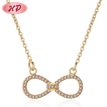 Custom Gold Necklace Designs Personalized Infinies Pendant Necklace Crystal Necklace For Women