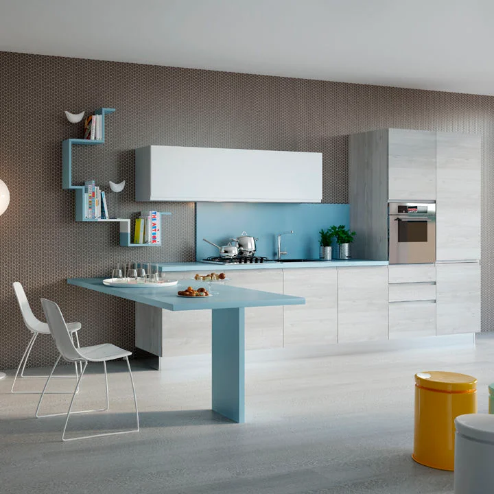 
 Изготовленные на заказ модульные меламиновые кухонные шкафы для семейной мебели прямо из Китая  