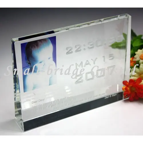 Customized 3d Laser Crystal Engraving Color Printing Images Crystal Souvenir