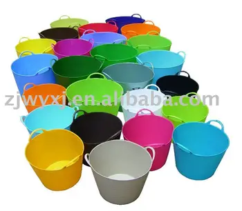 Colorful Plastic Water Pail,Flexible Laundry Bucket,Pe Garden Storage ...