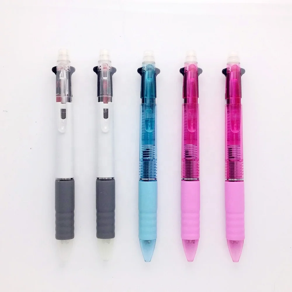2+1 LOGO Custom 3 in 1 Multi Color Promotional Oil Ink 2 Color Ball Pen with  Pencil and Eraser