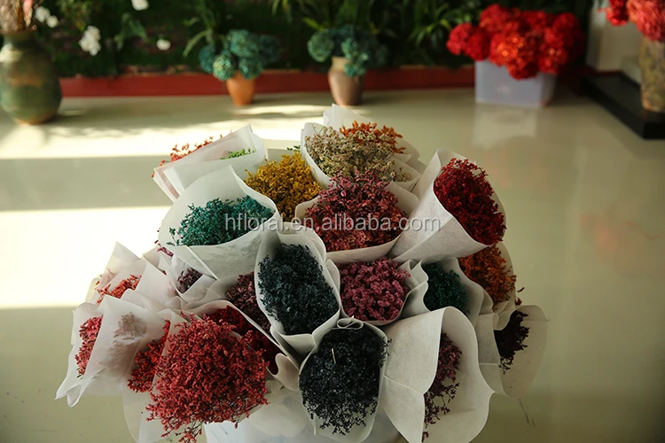Handmade Preserved Limonium Dried Flower Garland-Natural Flower Decorative Arrangement for Mother's Day Wedding Easter