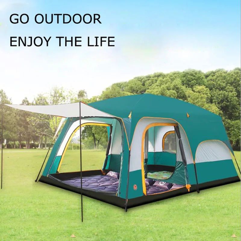 Waterproof Double Layer Outdoor 12 Person Rooms Camping Family Tent