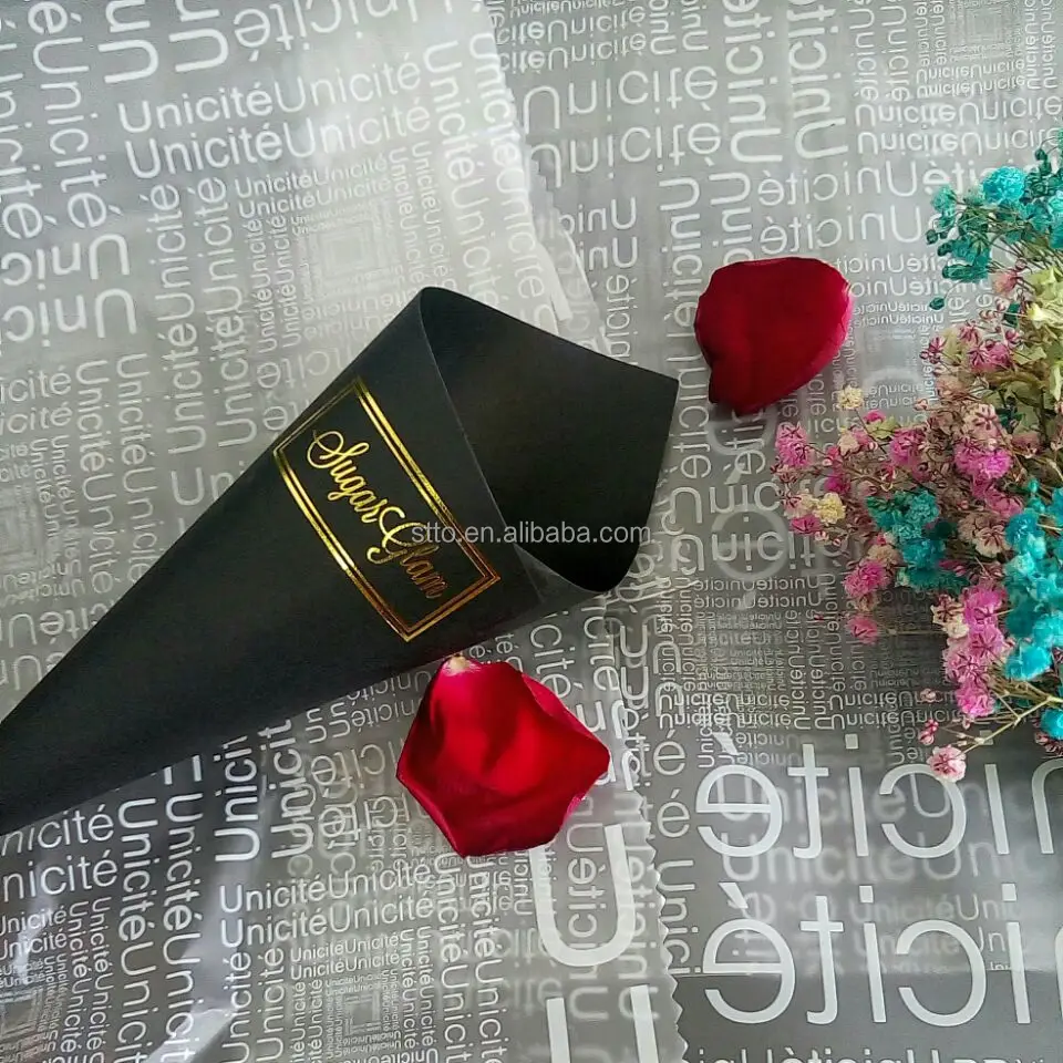 Roses Flower Holders Paper Ice Cream Cones Shape Sleeve Packaging With