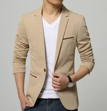 Mens Korean slim fit fashion cotton blazer Suit Jacket black blue beige plus size M to 5XL Male blazers Mens coat Wedding dress