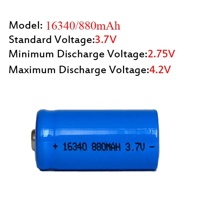 Chargeur 3V pour CR123A rechargeable + 2 ICR123A 3V 1300mAh