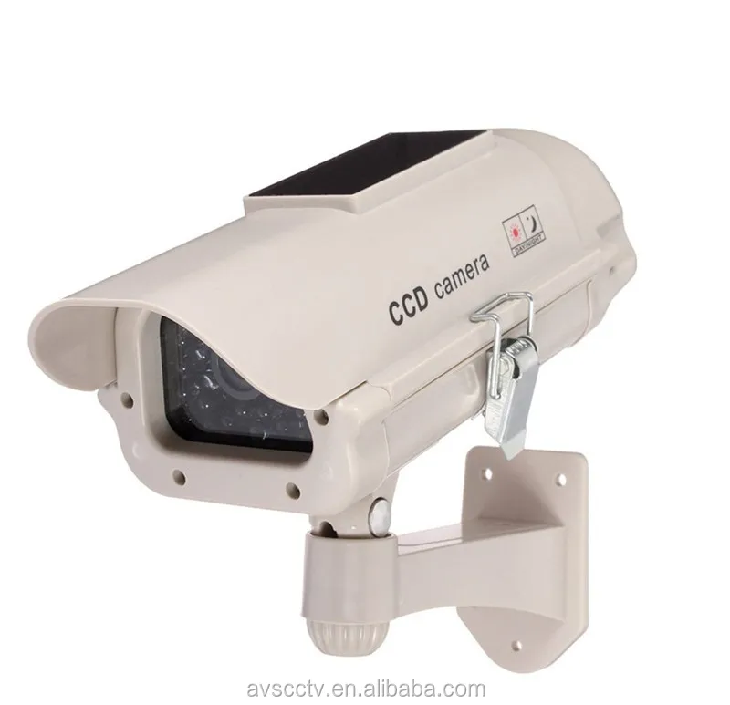 SOLAR POWERED LARGE COMMERCIAL CCTV DUMMY SECURITY CAMERA 